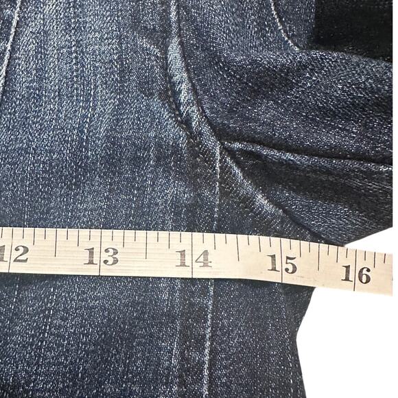Helmut Lang Dark Wash Denim Moto Jacket With Pockets, size (S) P - Picture 8 of 11
